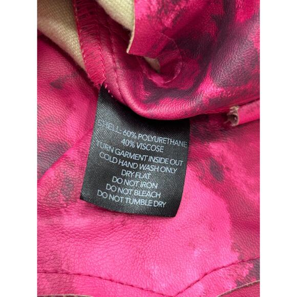 I.AM.GIA Womens Pantea Pink Buckle Faux Leather Pants Tie Dye Flare Leg Size S - Picture 9 of 11